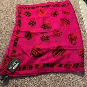 Moschino Pink and Red Wool Scarf